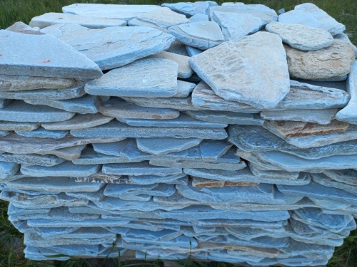 Плитняк златолит зелёный галтованный для цоколя купить в Юрюзани